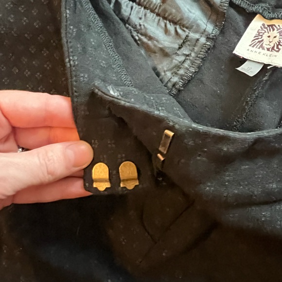 Anne Klein Textured Skinny Black Dress Pant - Picture 4 of 7